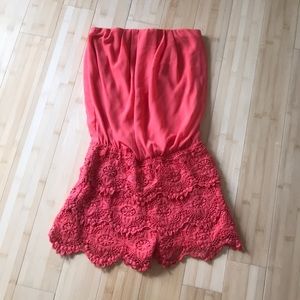Sleeveless Coral Romper size small